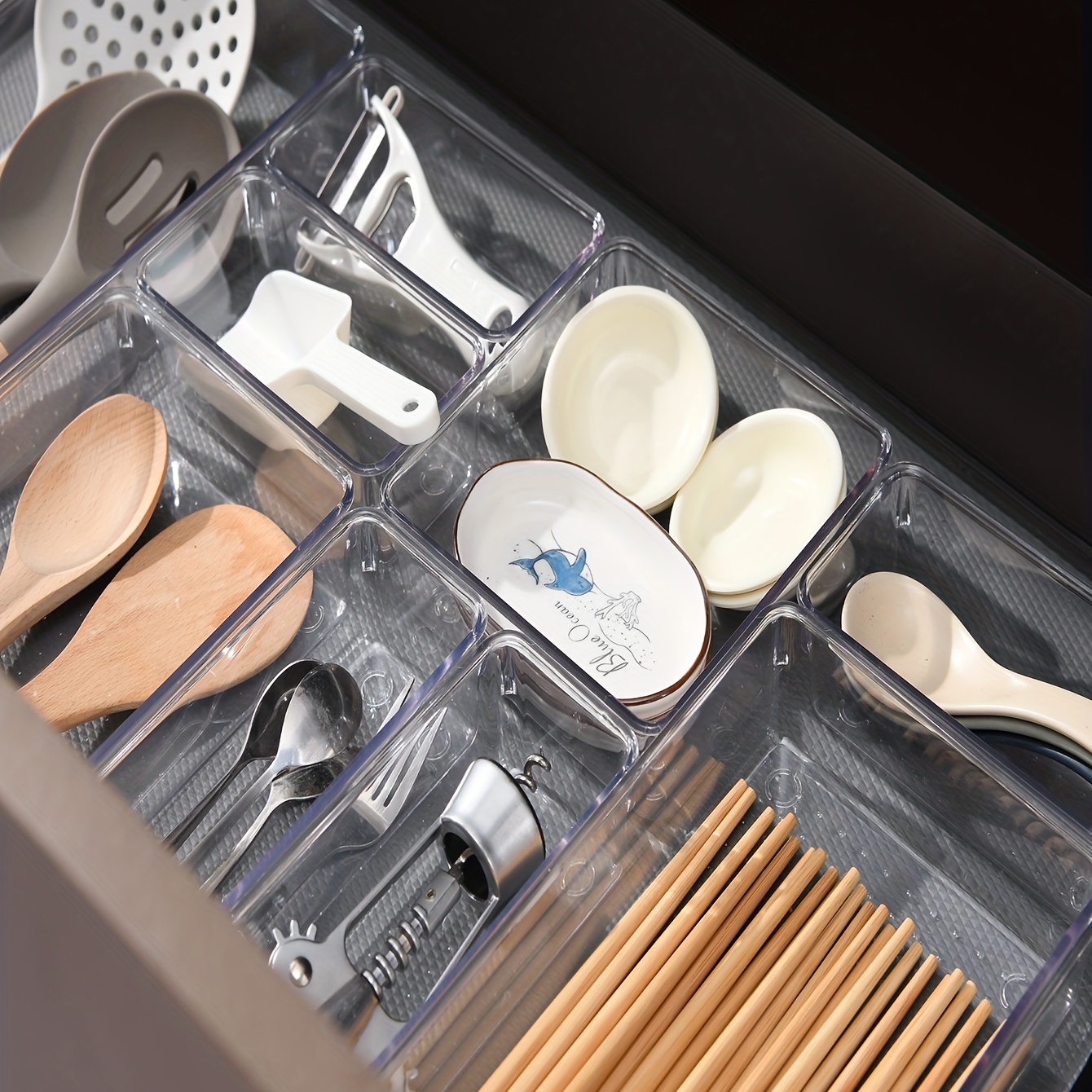 Mice Proof Storage Containers Adjustable Drawer Kitchen Cutlery Divider  Case Makeup Storage Box Home Organizer Storage Bag Organization