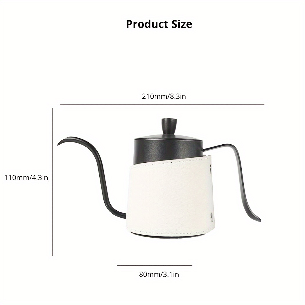 1pc Pour Over Coffee Kettle Gooseneck with Cover, Black Pour Over