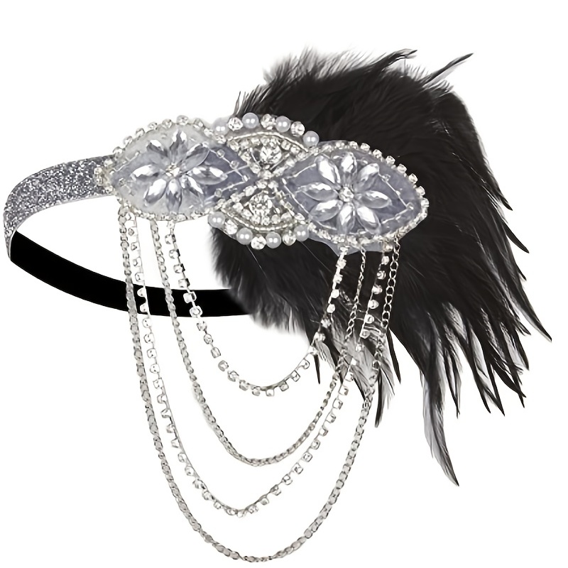 1920's Style Faux Feather Headband Bachelorette Party - Temu