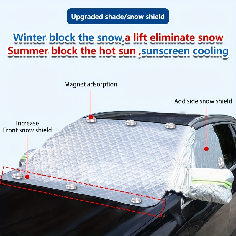 

Protect Your Car From All Weather Conditions With This Sun Shade Windshield Snow Cover, Waterproof, Uv & Snow Resistant + Built-in Magnetic Suction!