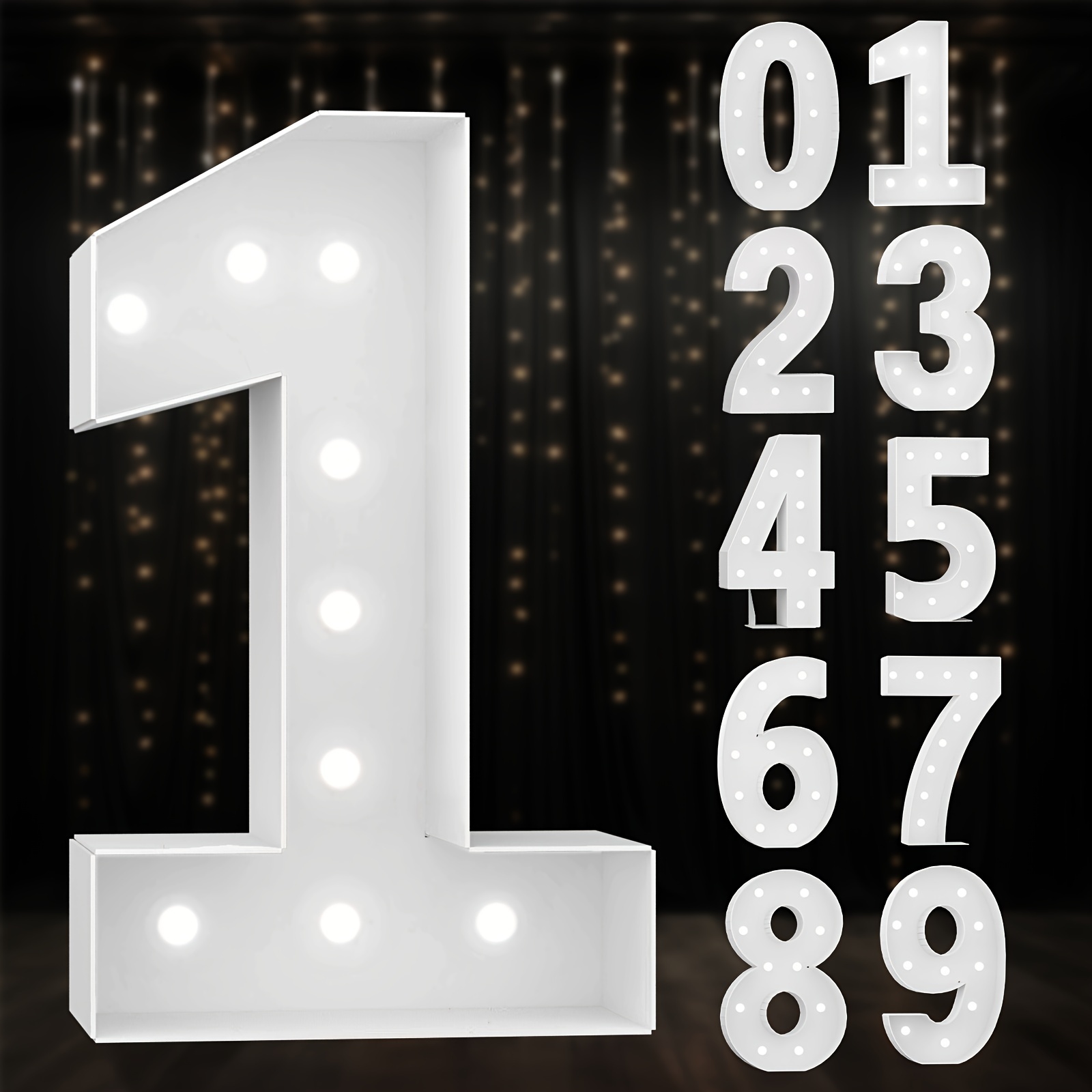 4FT Marquee Light Up Numbers Cool White Light Up Numbers for Party Large  Cardboard Big Numbers for 1th 18th Birthday Xmas Gift - AliExpress