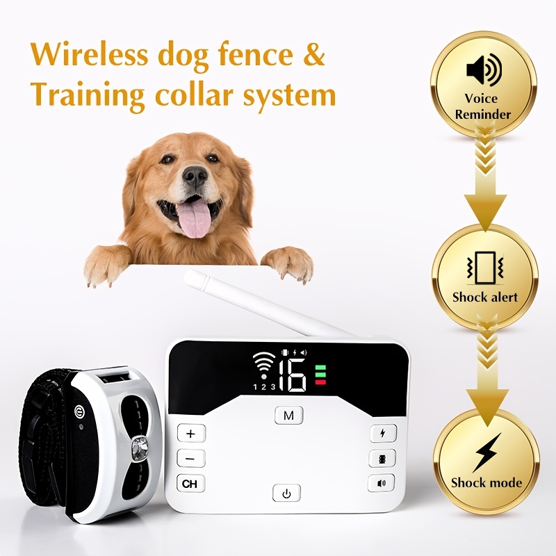 Dog Collar Wireless Dog Fence & Training Collar - Waterproof Rechargeable Containment System For 4 Dogs Collier Electrique Pour Chien