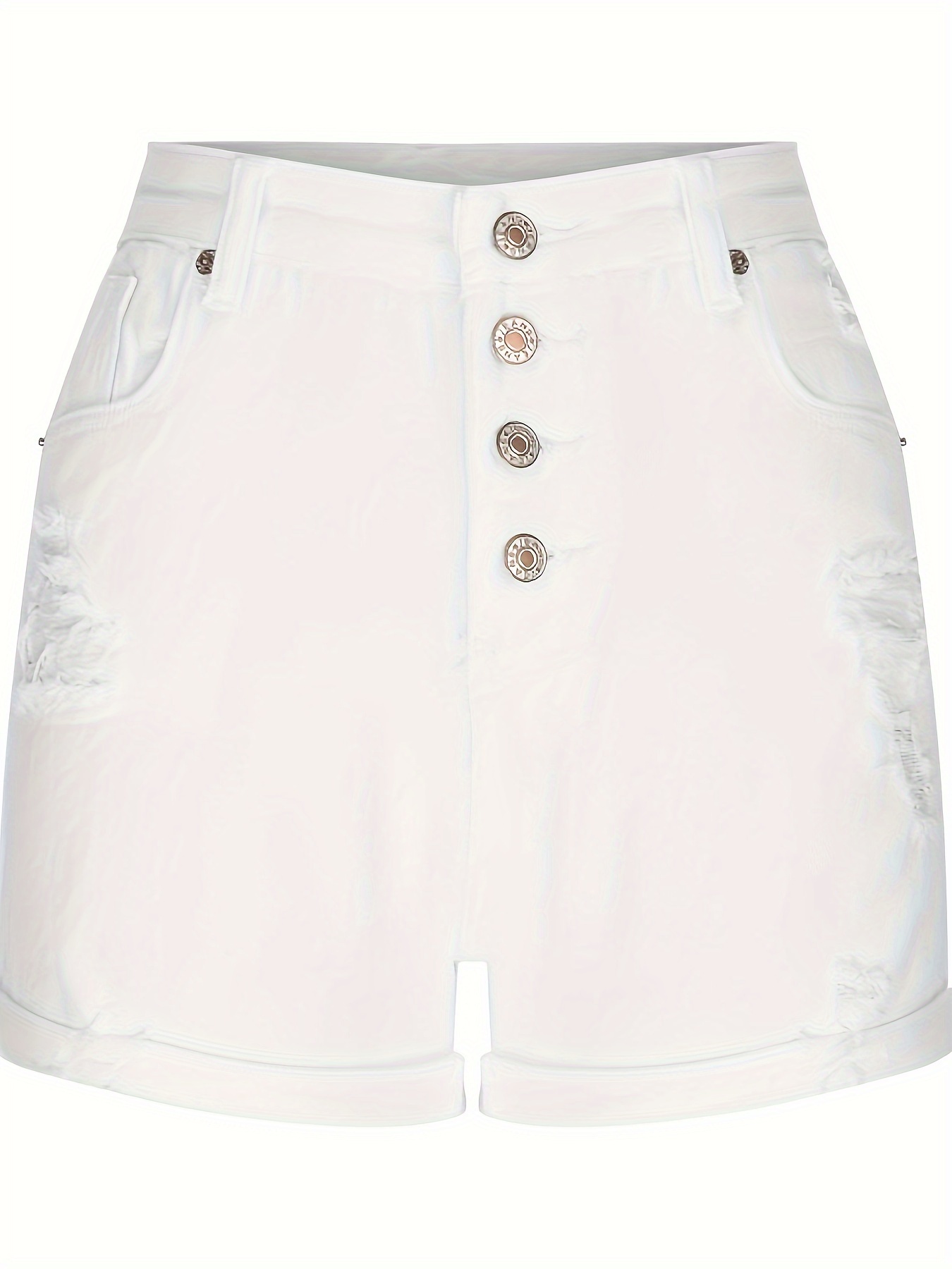 White cuffed hot sale shorts