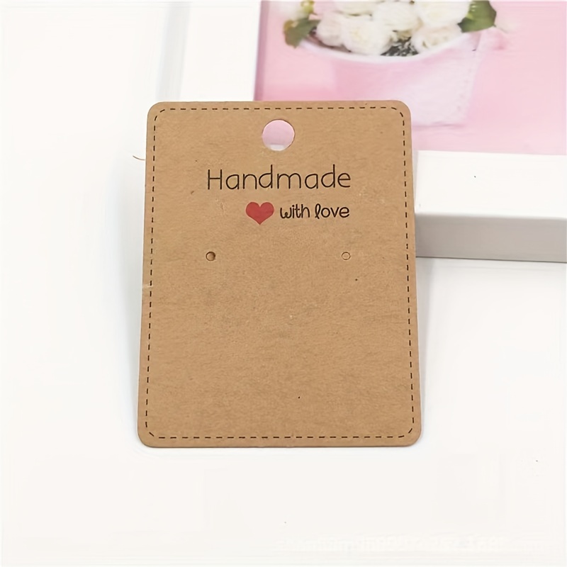 

100pcs Earrings Clip Jewelry Packaging Display Cards (brown Earring Card), 6.5 X 5cm/2.65 X 1.97 Inches Practical Convenient Small Business Supplies
