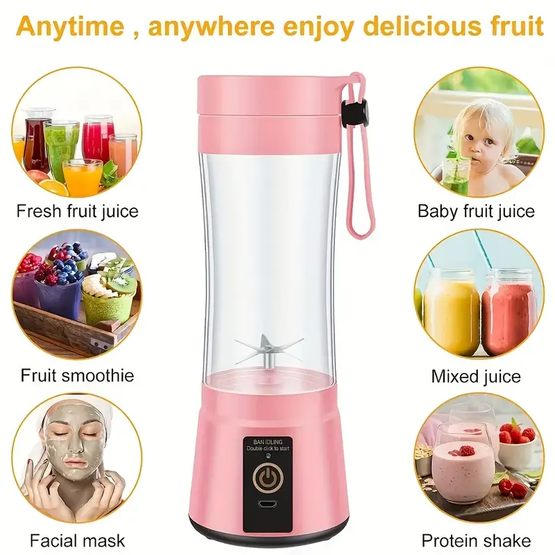 Portable Blender Smoothie Maker - Blades And Usb Charging - Travel Personal Mini  Blender Electric Juice Extractor - Portable - Temu Philippines