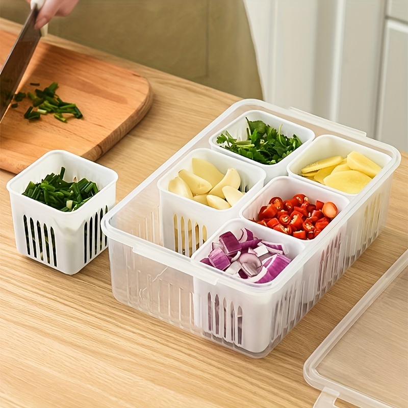 Buy AK10 ZONE 6 PCS Fridge Organizer Plastic Food Storage Container  Refrigerator Organizer Kitchen Pantry Box with Drainer and Lids for Produce  Meat Cereal Fruits Vegetables Fish PACK OF 6 Online at