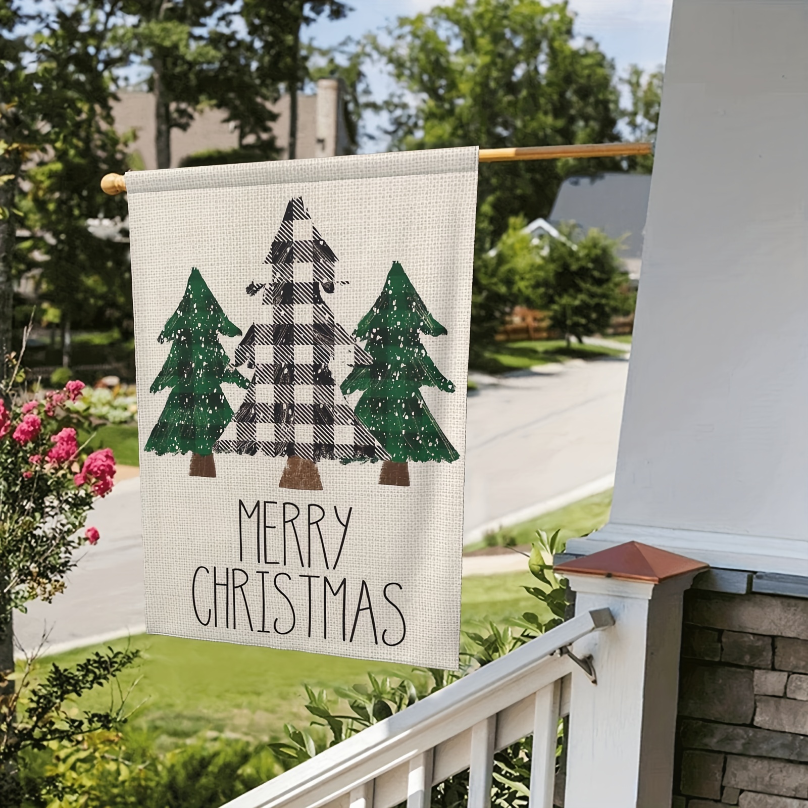Merry Christmas Porch Sign Buffalo Check Plaid Christmas - Temu