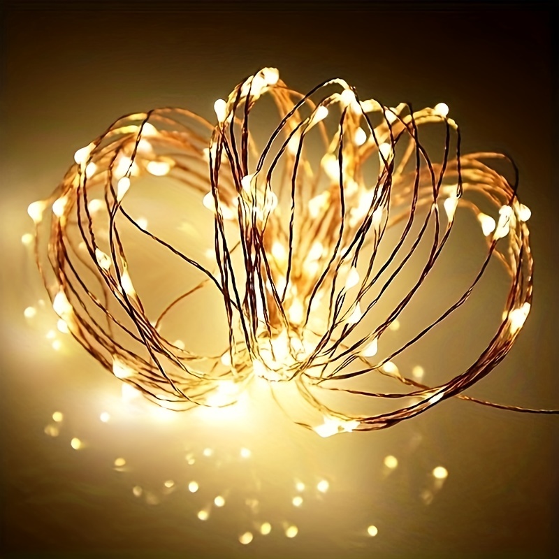 Led String Lights, Battery Powered Copper Wire Starry Fairy Lights, Battery  Operated Lights for Bedroom, Christmas, Parties, Wedding, Centerpiece,  Decoration (5m/16ft Warm White) 