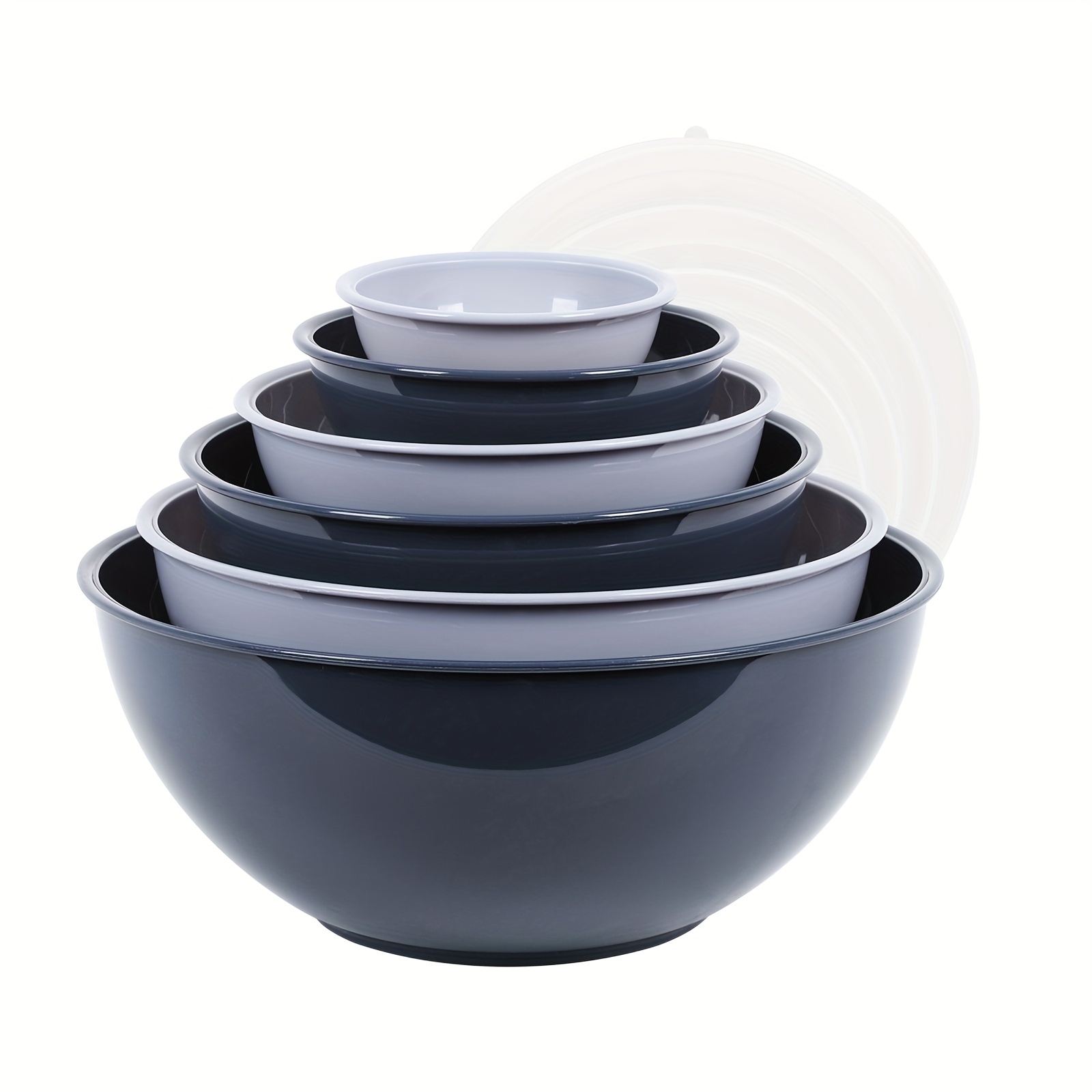 Round Nesting Mixing Bowl Set with Lids - Set of 4 Bowls for Food Prep, Serving, Salad, Storage, Snacks | BPA-Free, Microwave Safe Bowls