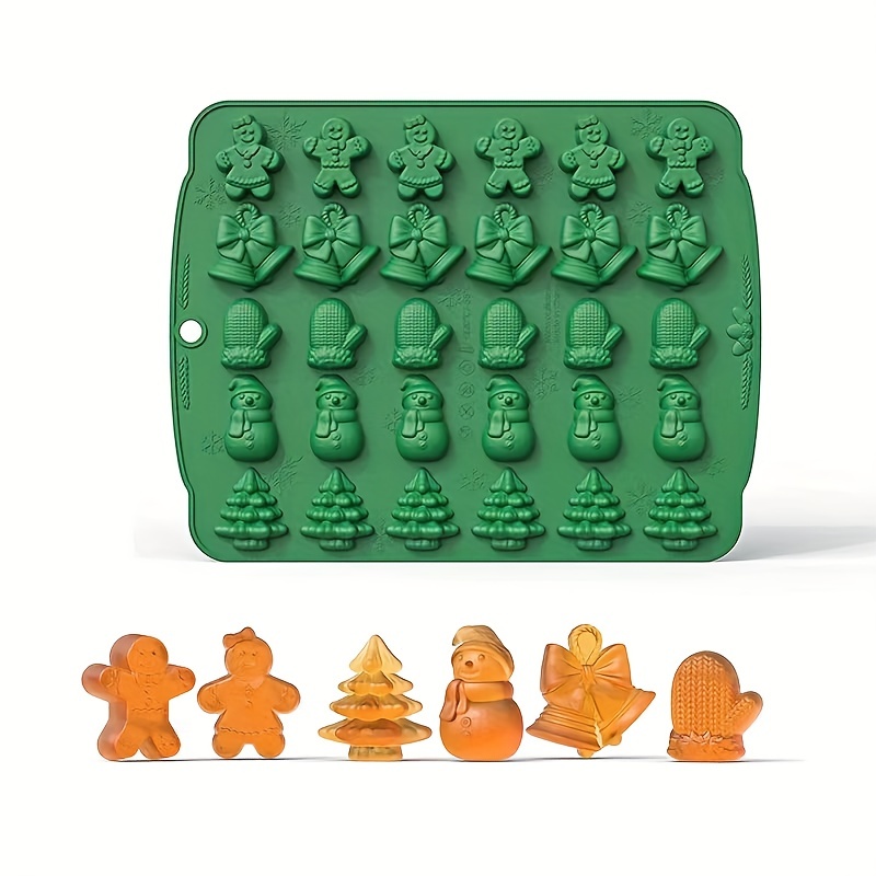 Molde silicona para horno figuras navidad calcetín, muñeco