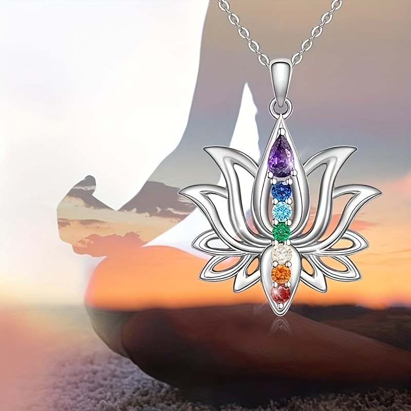 White Open Lotus Flower Pendant Necklace, Yoga Gifts, Handmade