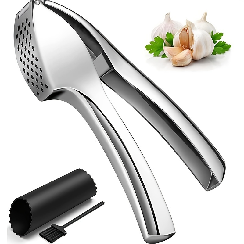 3pcs Stainless Steel Garlic Press, Heavy Duty Garlic Mincer, Easy To