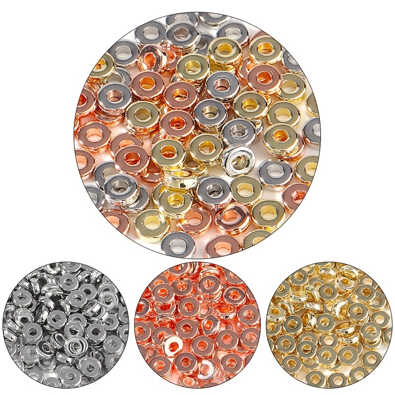 Ccb Spacer Beads Plastic Rondelle Plated Beads For Diy - Temu