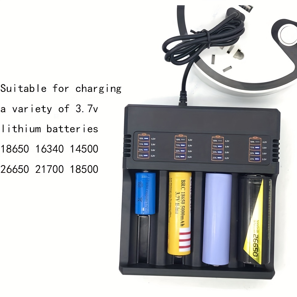  POWXS Cargador de batería LCD universal 18650 para batería  recargable de iones de litio de 3.7 V 18650 18490 18350 17670 17500 16340  (RCR123) 14500 baterías de litio y baterías Ni-MH Ni-CD recargables :  Electrónica