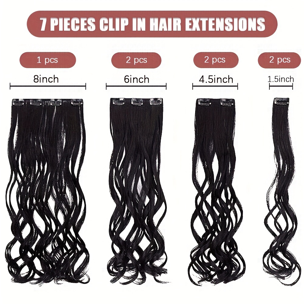 Clip In Hair Extensions Women Long Wavy Curly Hair Extension