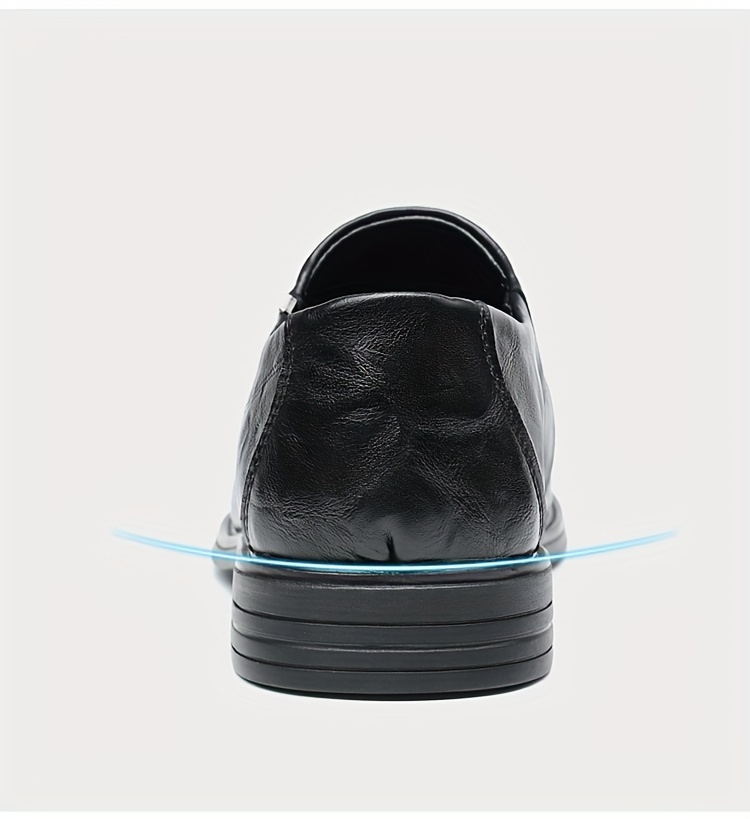zapatos de vestir de cuero sintético auténtico para hombre, zapatos formales de  , zapatos casuales para caminar, zapatos sin cordones para hombre. Detalles del producto 5