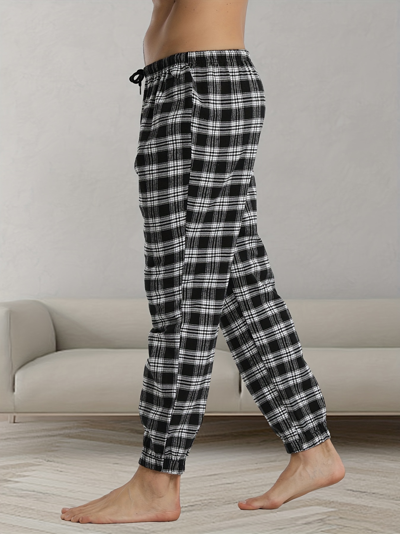 Classic Plaid Pajama Pants Men's Loose Loungewear Comfy - Temu Mexico