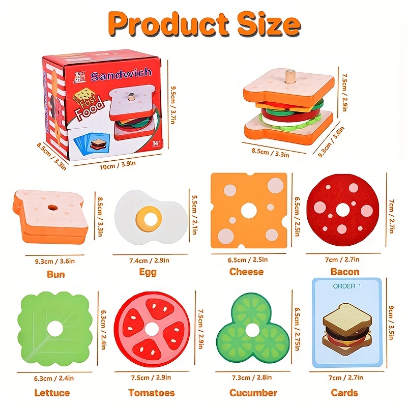 Melissa & Doug Wooden Sandwich-Making Pretend Play Food Set