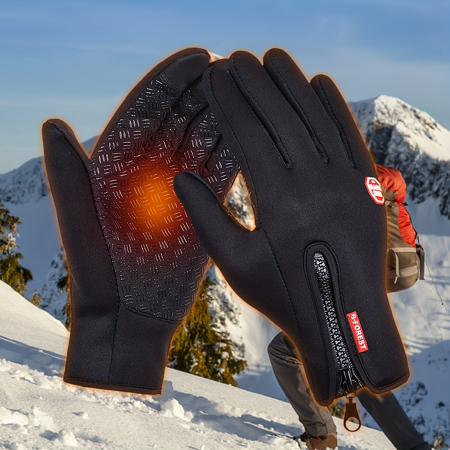 COTOP Gants d'hiver pour homme, gants de sport coupe-vent unisexes avec  écran tactile, gants de cyclisme imperméables et antidérapants pour la  course à pied, le ski, la conduite, l'escalade, la chasse
