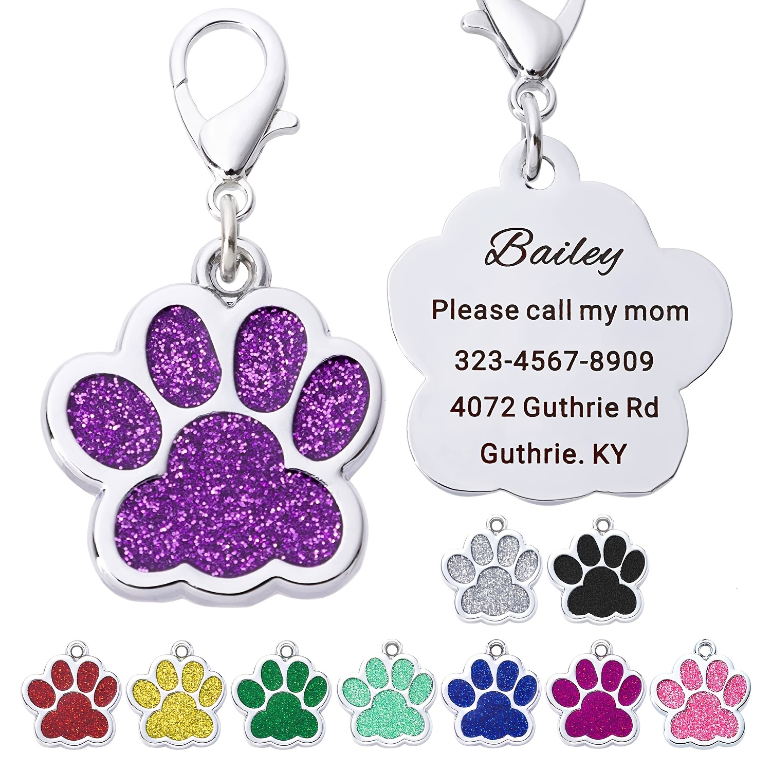 Custom bling dog clearance tags