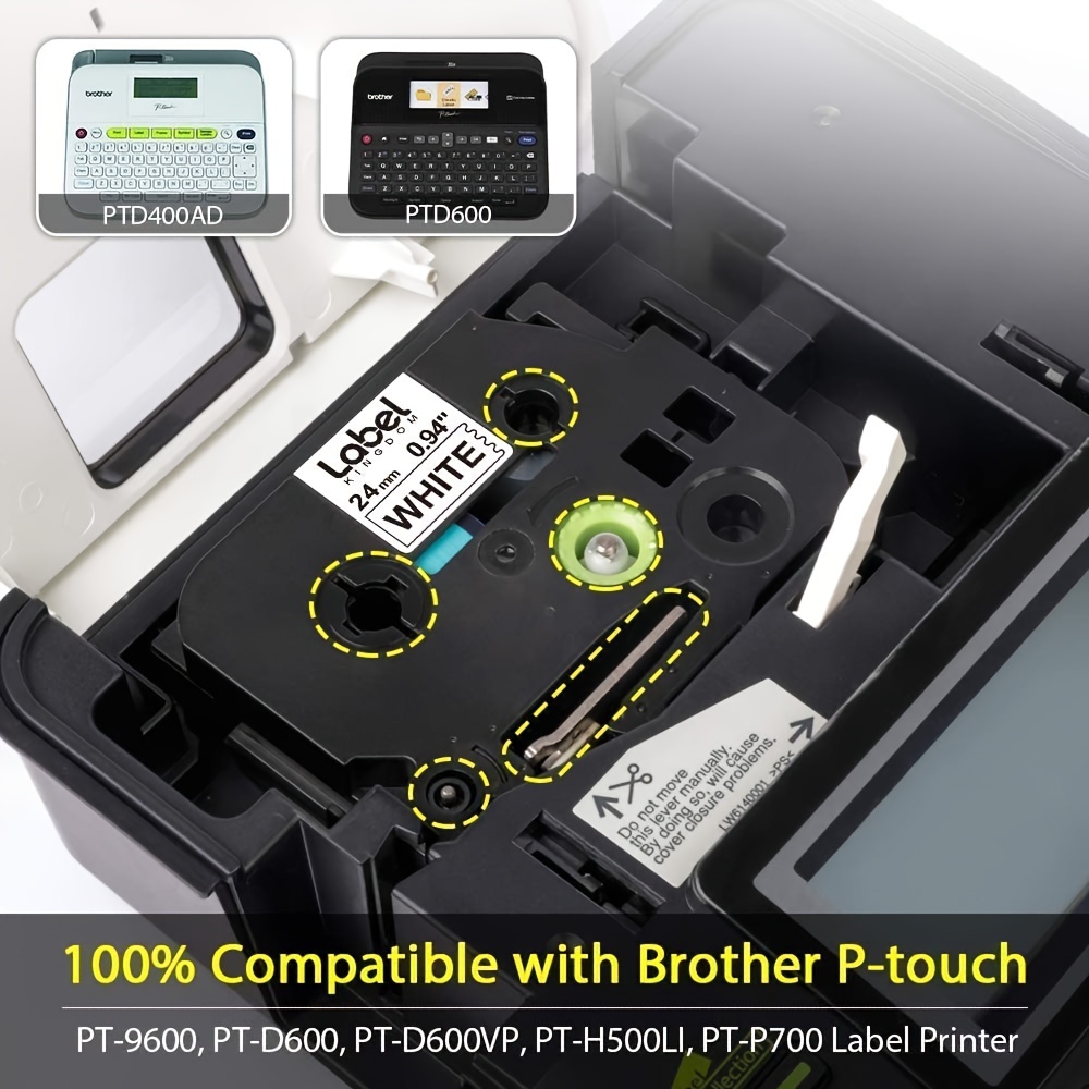 Markdomain 1pk Black On White Label Tape Tze251 Tz251 For Brother P-touch Pt-2700  Compatible With Pt-p700 Pt-d600 Pt-d600vp Label Maker Temu Australia