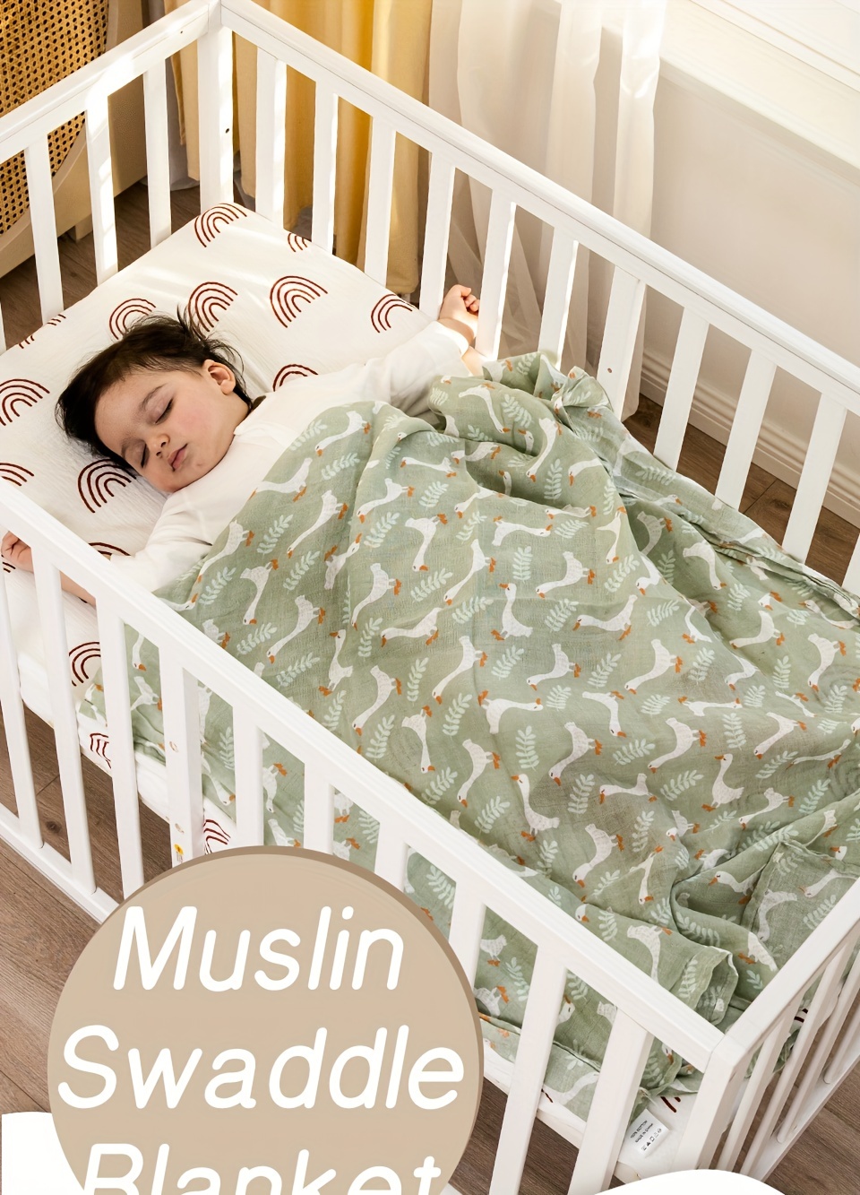 2pcs baby swaddle wrap muslin blankets baby bath towels for thanksgiving days gift details 0