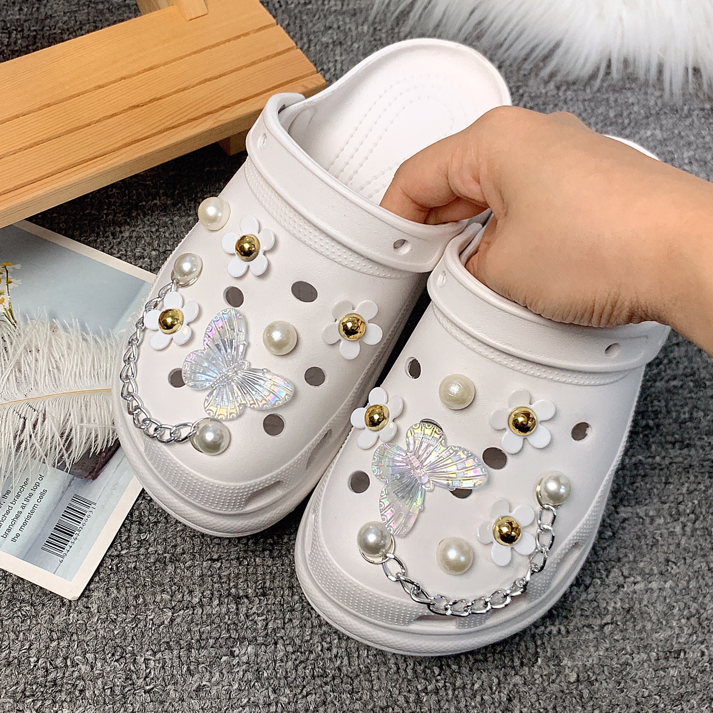 Faux Pearl Shoes Charms For Clogs Sandals Decoration - Temu