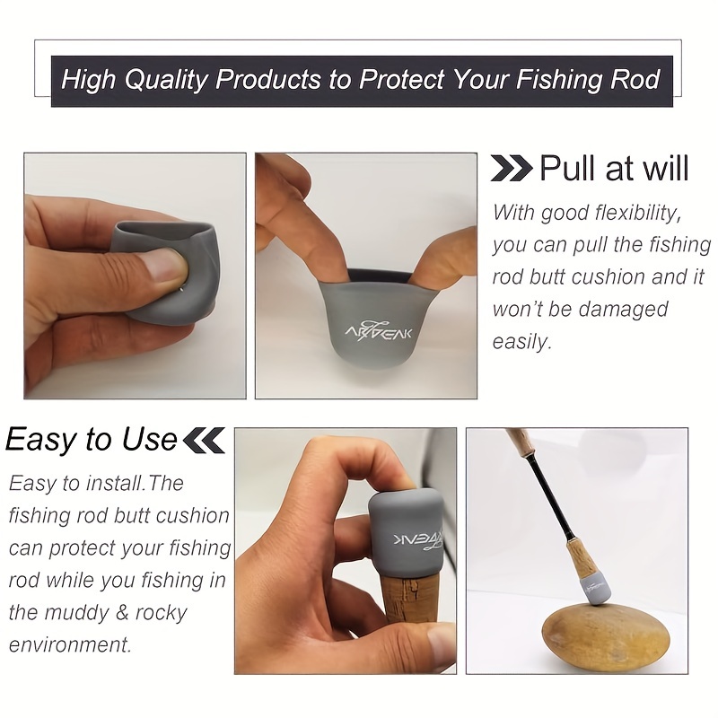 4 PCS Fishing Rod Butt Cushion, Fishing Rod Seat Cushions, Fishing Rod  Protector, Fishing Rod Butt Cap End *