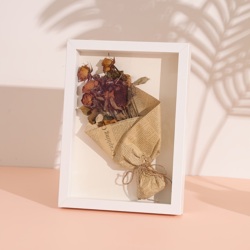 Wooden Dried Flower Photo Frame, Dried Flower Display Stand