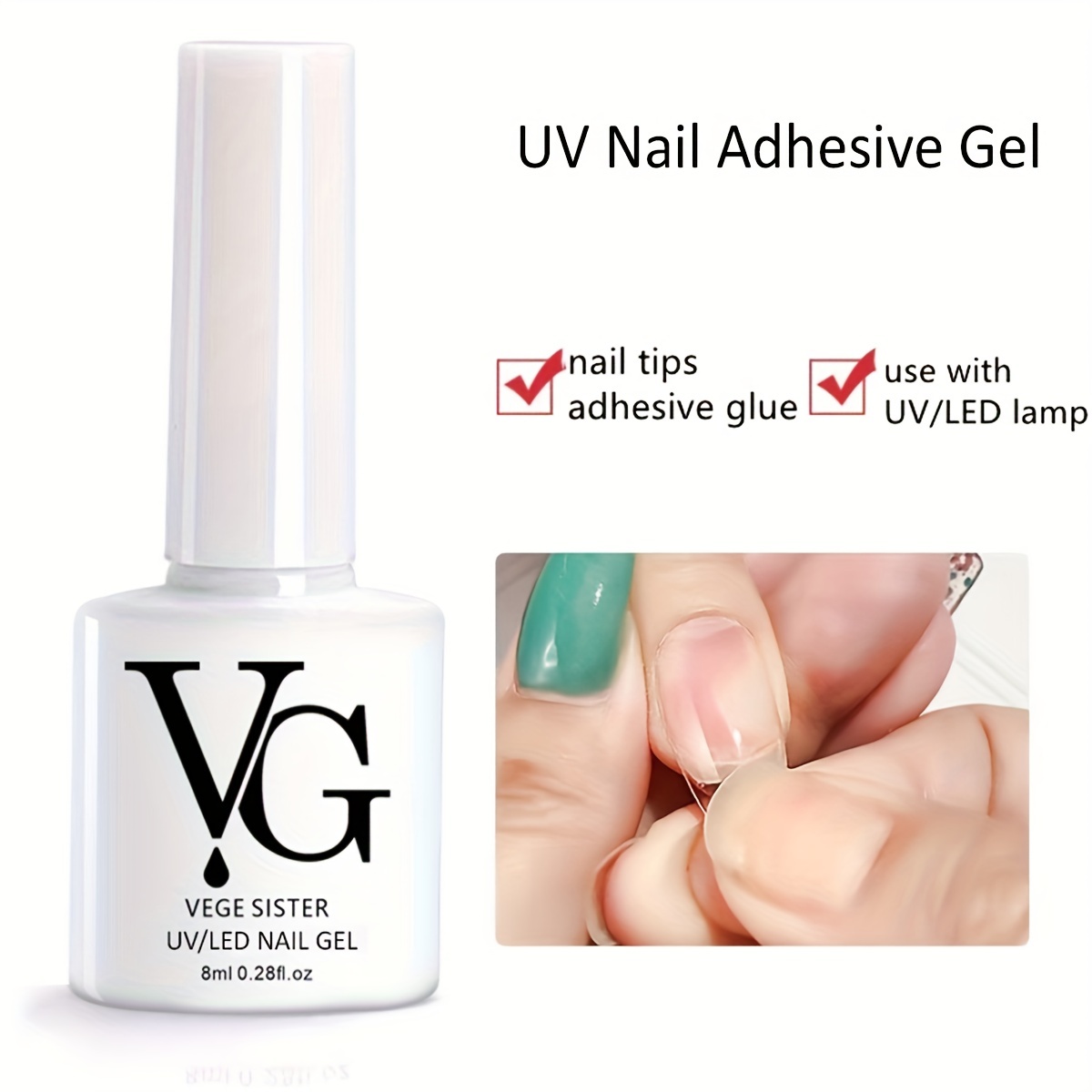 Uv Adhesive Gel Glue For False Nails And Nail Art Manicure - Temu