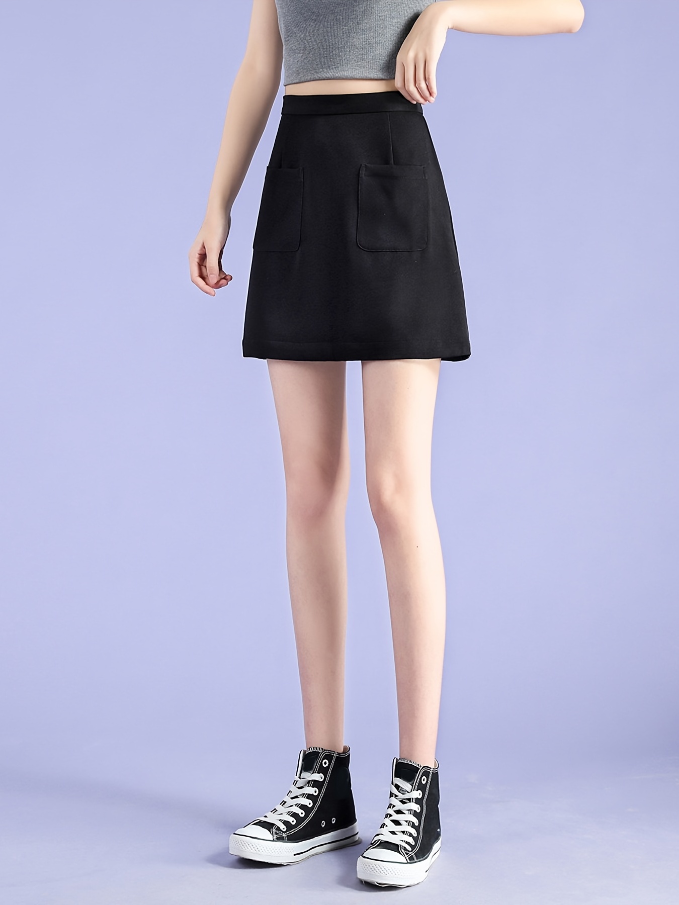 Black mini swing on sale skirt