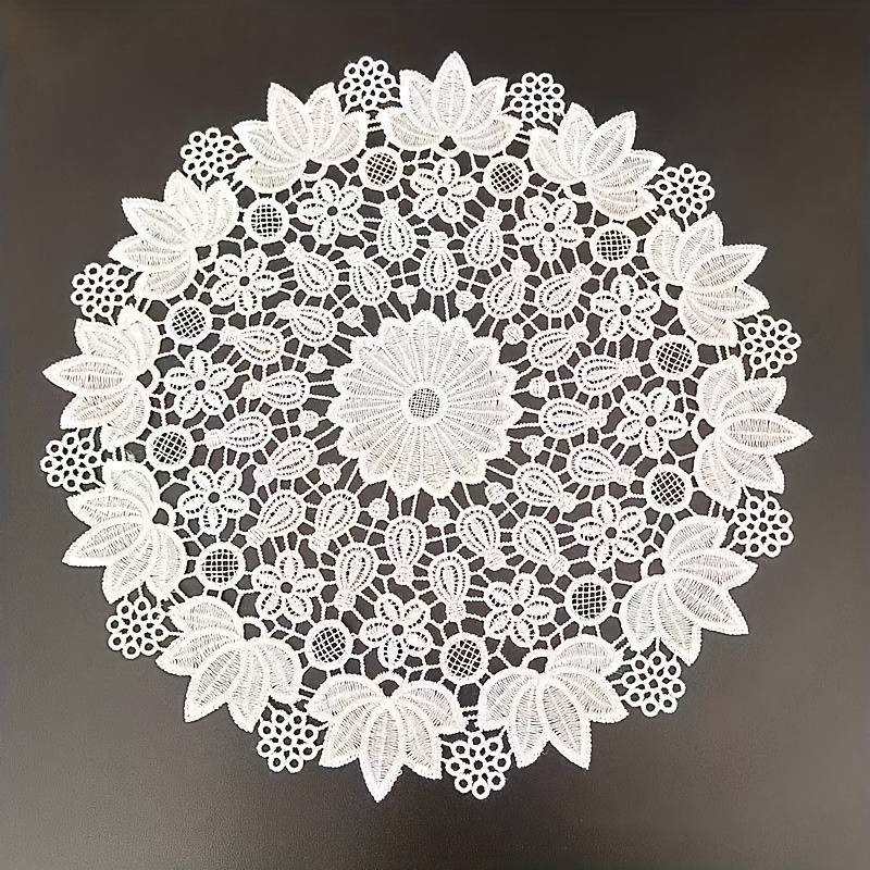 Vintage Lace Embroidered Doily Crochet Floral Fabric Anti Scalding
