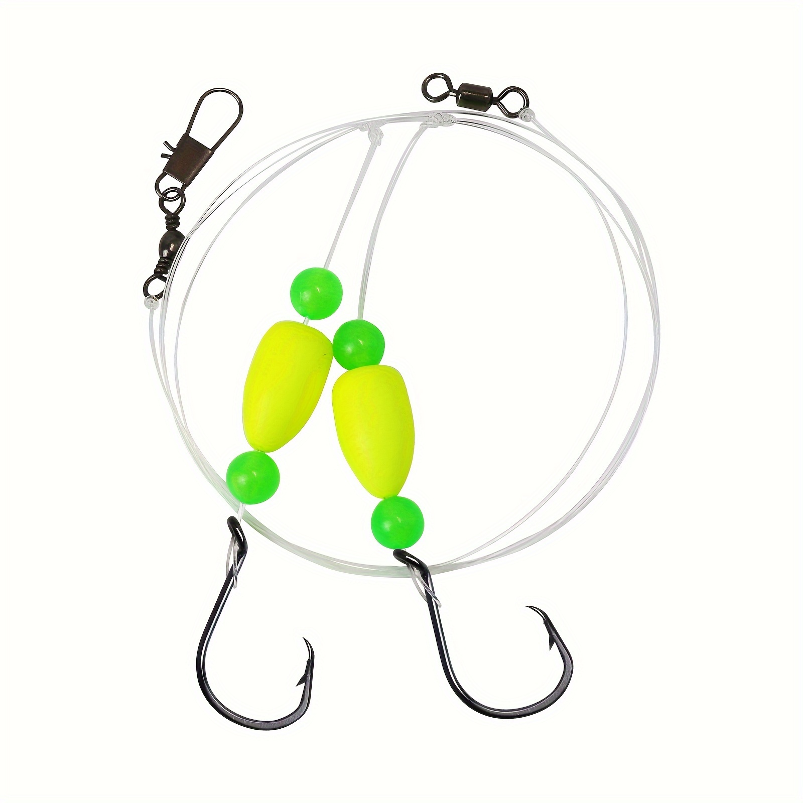 Dr.Fish 5 Pack Pompano Rigs Surf Fishing Rigs Snell Floats Fishing Beads  Wide Gap Hooks Saltwater Fishing Swivels Duo Lock Snaps
