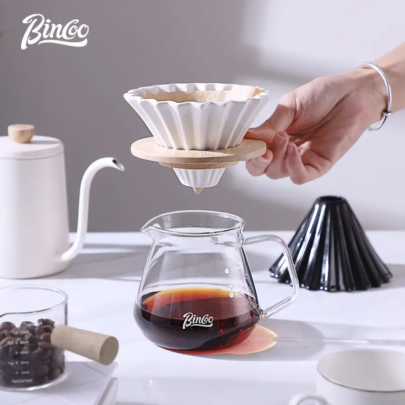 Bincoo Ceramic Pour Over Coffee Dripper - Slow Brewing Accessories for  Home, Cafe, and Restaurants - Easy Manual Brew Coffee Maker - Perfect Gift  for