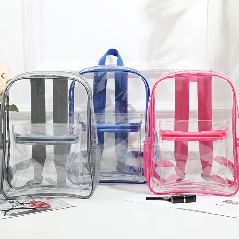 MezyTicky Kids Clear Backpack with Front Pocket & Straps