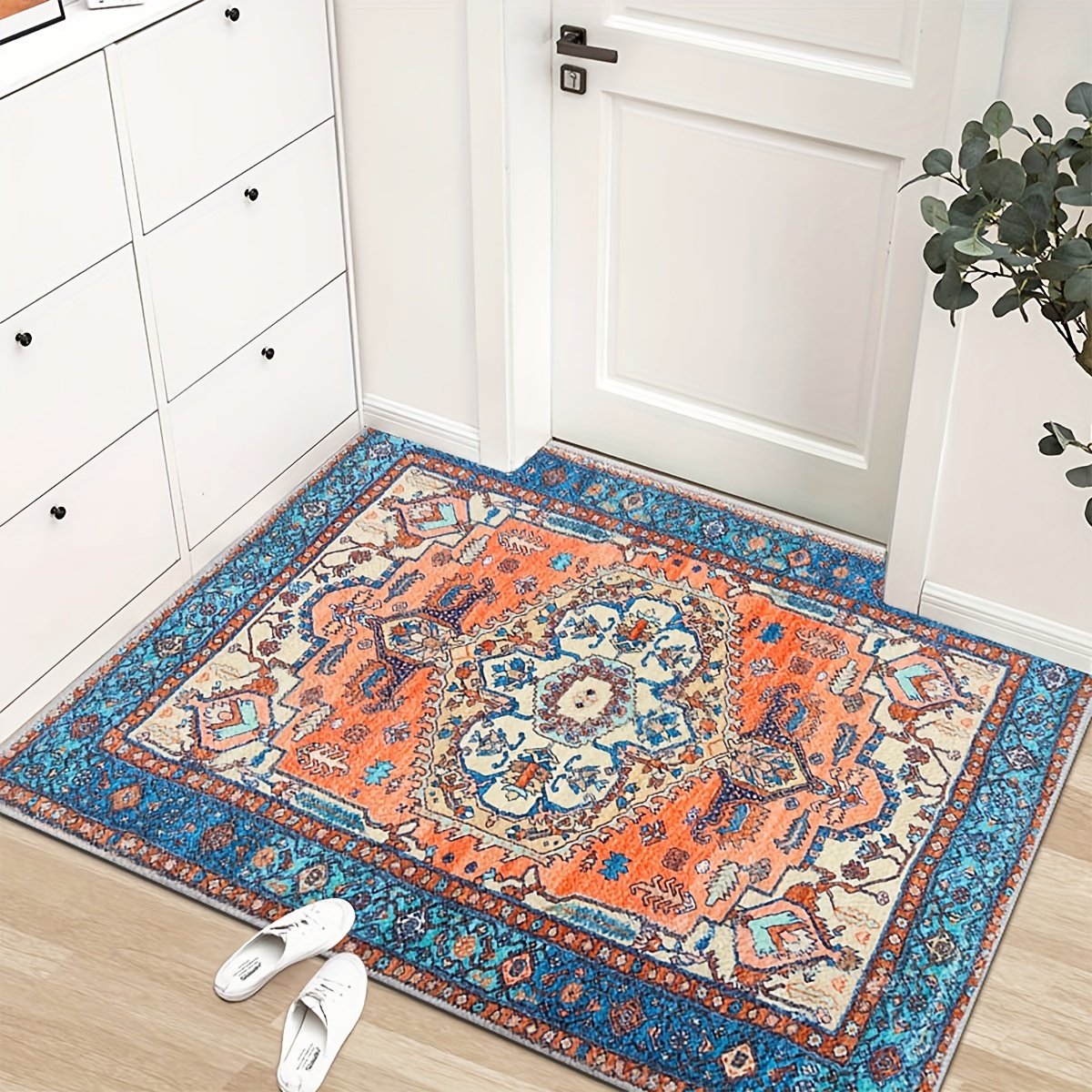 Lahome Boho Door Rugs for Entryway Indoor - 2x3 Washable Non-Slip Area Rug  Small Rugs for Bedroom Throw Thin Kitchen Rugs Bathroom Mat, Blue Medallion