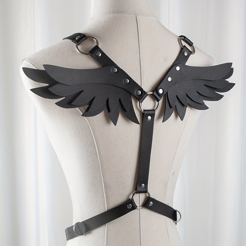 Angel Wings Harness Set Couple Men Women Pu Leather Garter - Temu