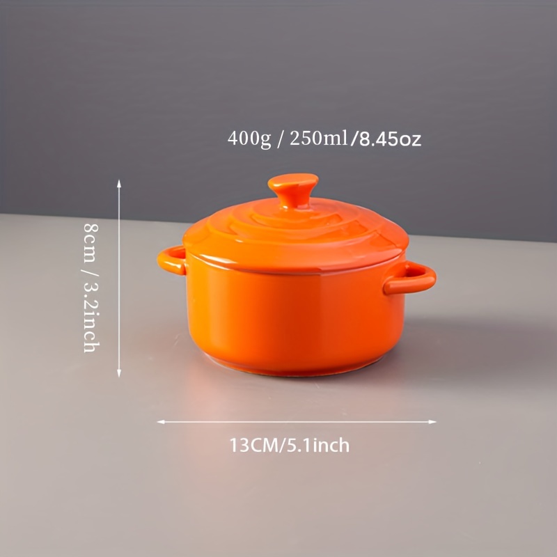 Food Network Red Ramekin Mini Dutch Oven Souffle Dish with Lid 4” Diameter