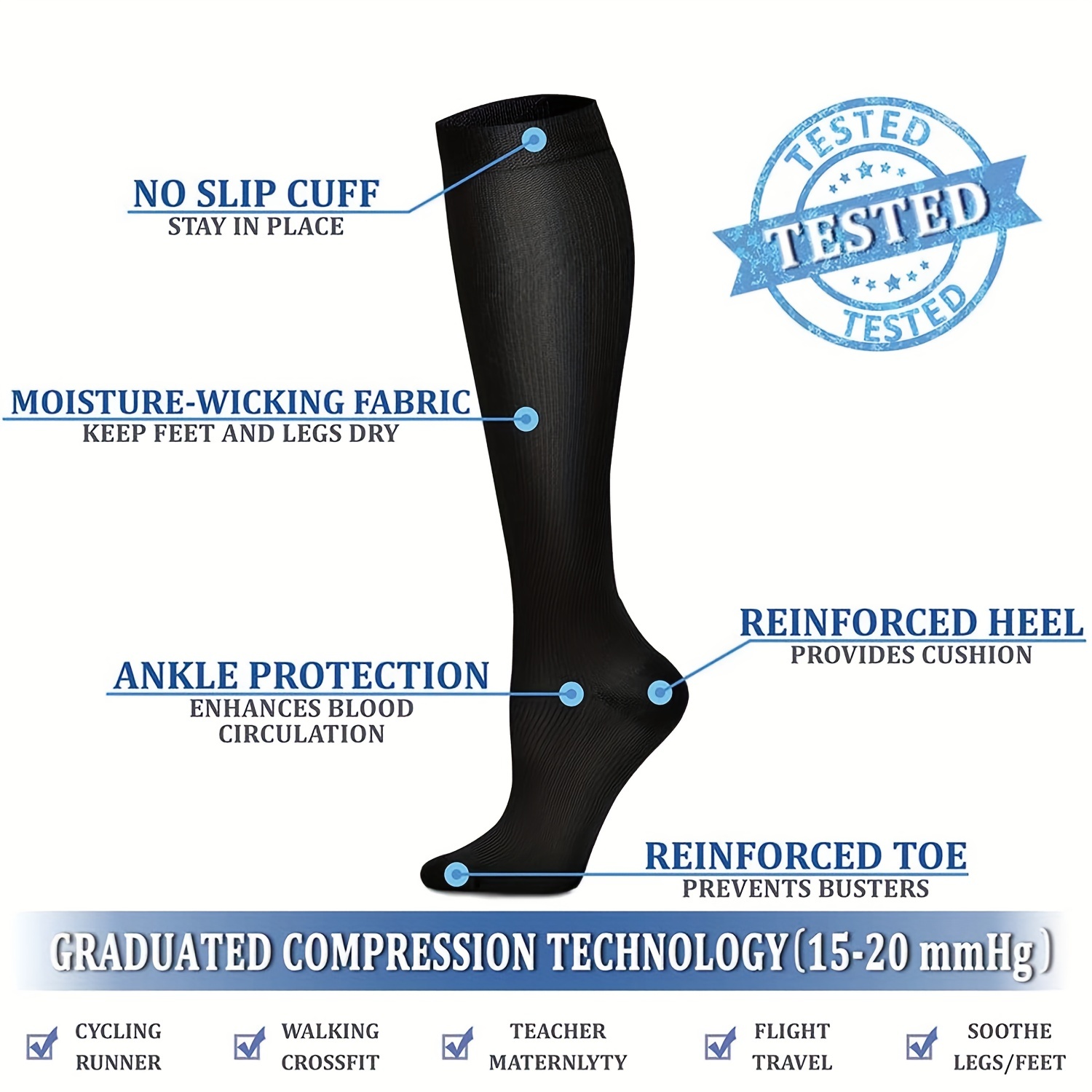 Copper Compression Socks Women Circulation Hg Best Running - Temu