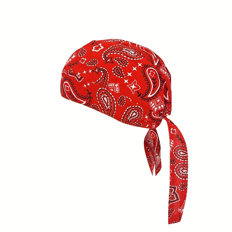 

1pc Cotton Doo Rags Paisley Skull Caps Bandana Motorcycle Do Rags Head Wrap For For Men And Women Cycling