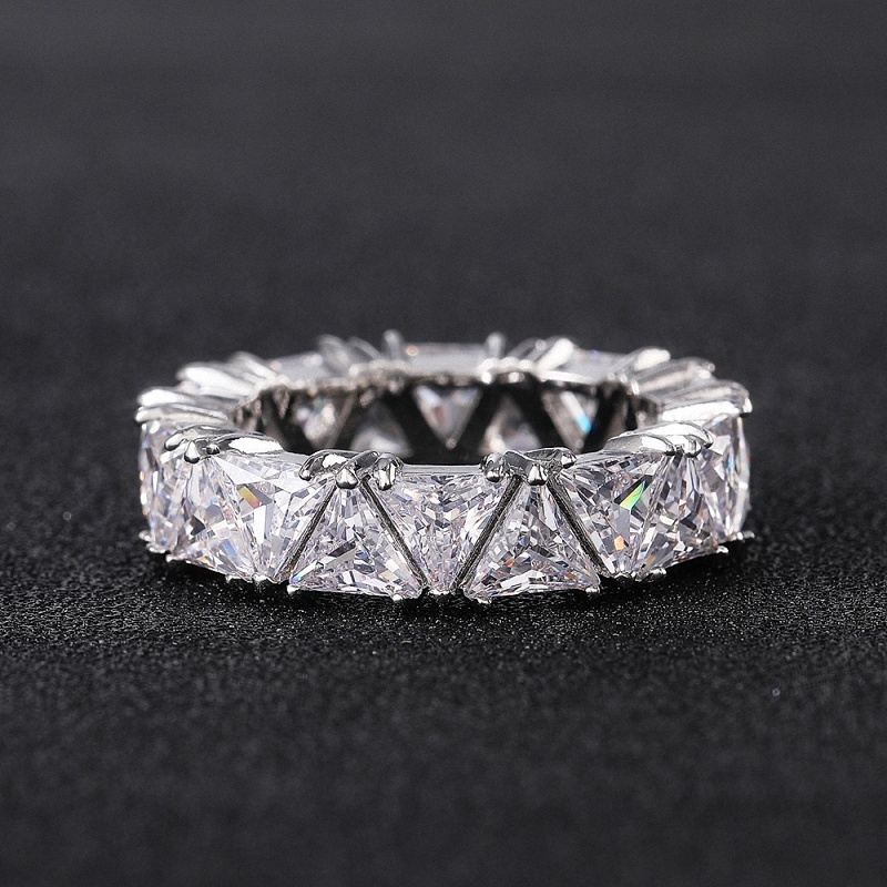 2.0ct Triangle Cut Zircon Eternity Band for Engagement