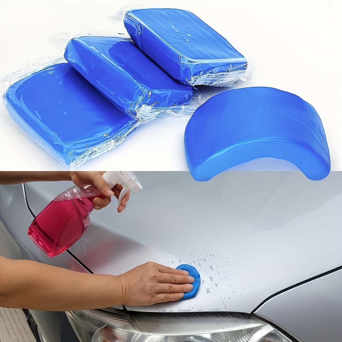 2pcs Clay Bar Car Detailing Clay,2 X180g Auto Magic Clay Bar With Cleaning  And Adsorption Capacity For Car, Glassblue