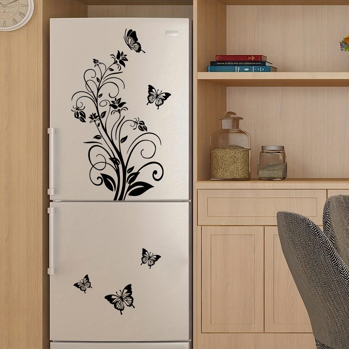 Acquista Sfondo nero moderno autoadesivo adesivo per lavastoviglie adesivo  per frigorifero adesivi murali copertura per porta accessori da cucina  murale