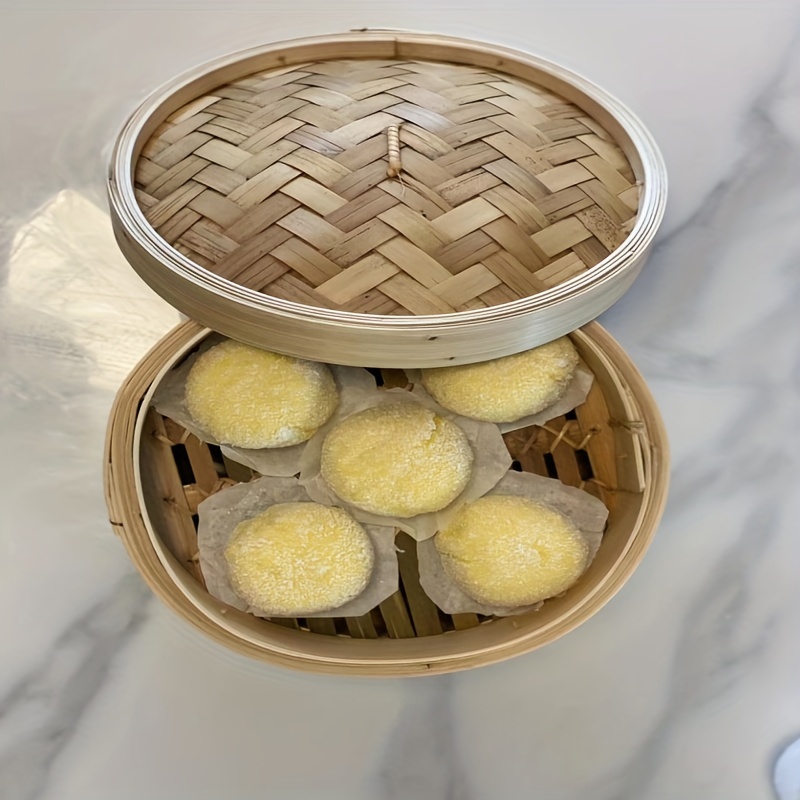 Bamboo Steamer Basket With Lid Handmade Chinese Food - Temu