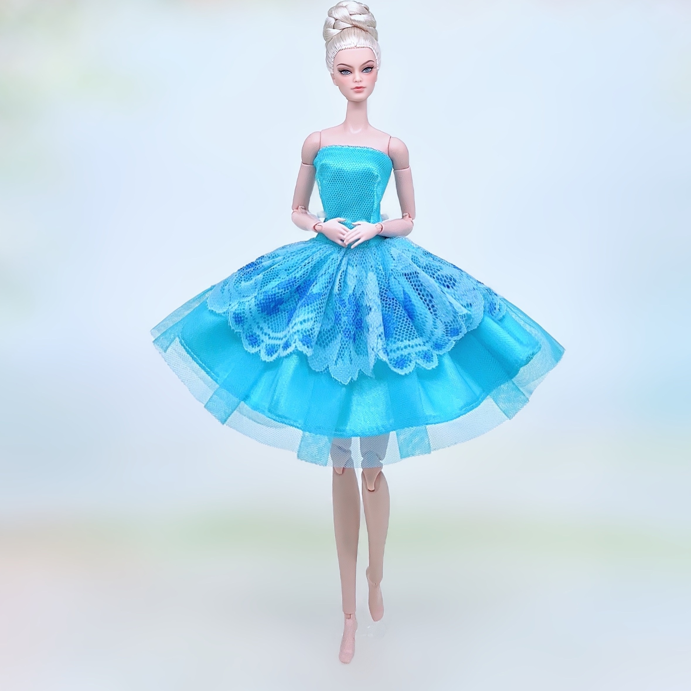 Moda princesa vestido de casamento para barbie 1/6 roupas de