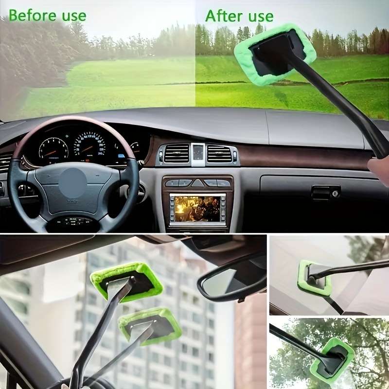 Autoec Windshield Extendable Handle Brush Kit, Car Windshield Wonder Cleaning Tool Inside Interior Auto Glass Wiper 2Packs