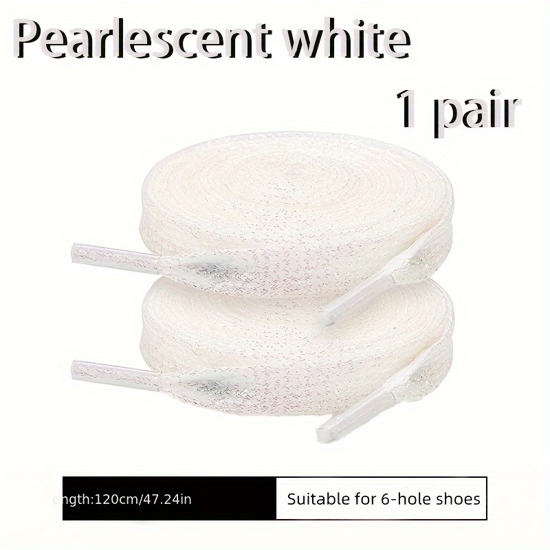 TEMU par de zapatos blancos con colorida, zapatos de lona, zapatos deportivos con cordones de 120cm/ 47.24in, cordones universales degradados para