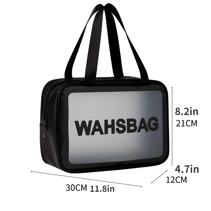  Black Transparent Cosmetic Bag Waterproof Handbag