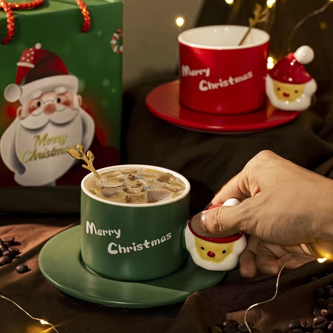 Christmas Mugs Set of 4 Festive Party Xmas Mugs Home Kitchen Tea Coffee Cups