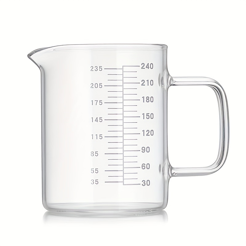 Glass Measuring Cup, [Insulated handle, V-Shaped Spout], 77L High  Borosilicate Glass Measuring Cup for Kitchen or Restaurant, Easy To Read,  500 ML